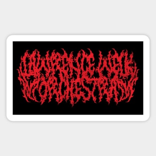 Lawrence Welk Orchestra black metal logo (red) Magnet